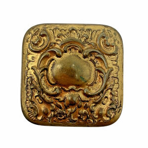 Vintage Ornate Gold-Tone Mini Trinket Box | Powder / Vanity Compact | Empty